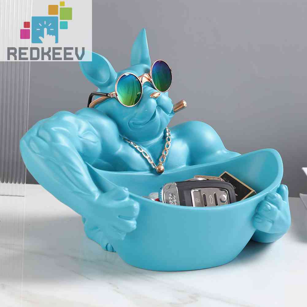 Giá Đỡ Chìa Khóa Hình Chú Chó Bull Bằng Nhựa Resin Trang Trí Quán Cà Phê /