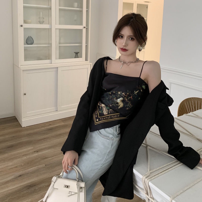 COZOK Áo Sát Nách Dáng Ngắn In Họa Tiết Thời Trang Quyến Rũ Cho Nữ