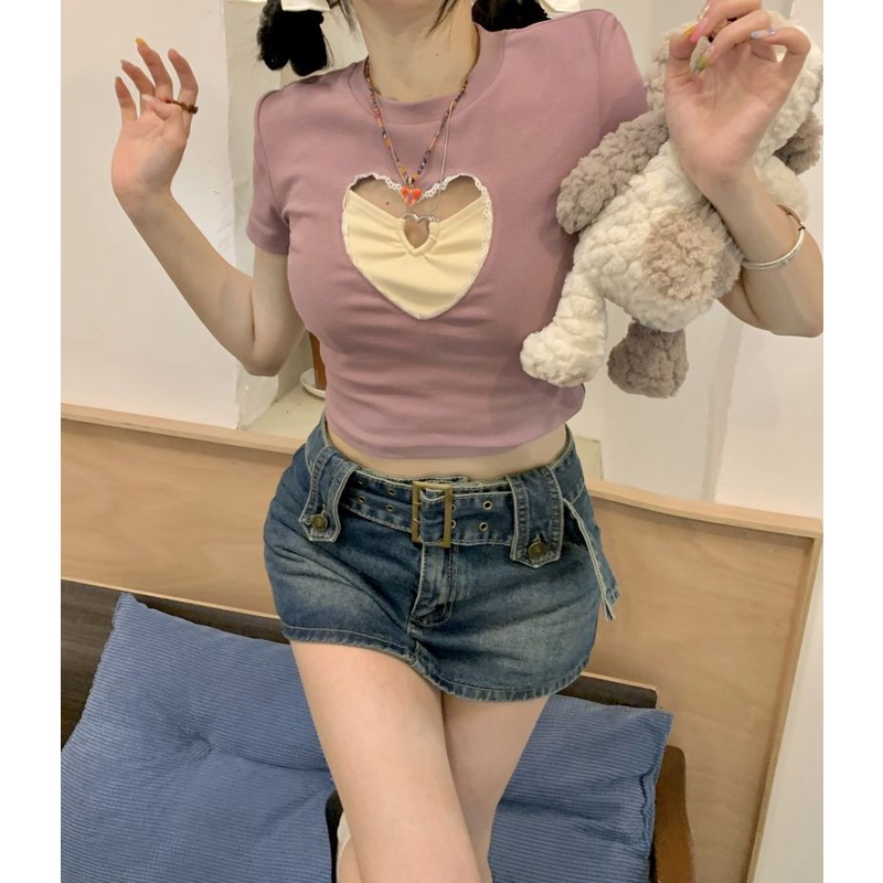 Áo baby tee Thun croptop 100% Cotton Tay Ngắn Thời Trang Mùa Hè Cho Nữ