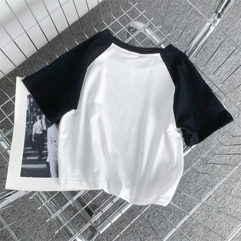 Áo thun CHALIZI cotton tay ngắn cổ tròn phong cách Hàn Quốc thời trang mùa hè dành cho nữ