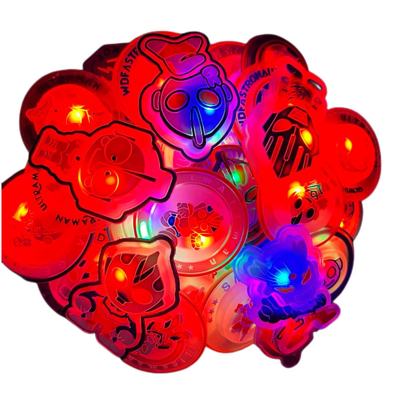 Bộ 24 / 6 Ghim Cài Áo Họa Tiết Hoạt Hình Có Đèn LED Phát Sáng