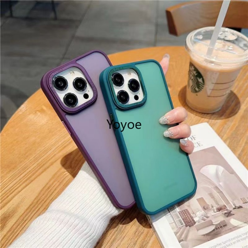 Ốp Điện Thoại Acrylic Cứng Trong Suốt Chống Sốc Mặt Nhám Sang Trọng Cho iPhone 14 13 12 11 Pro X XR XS Max 7 8 Plus