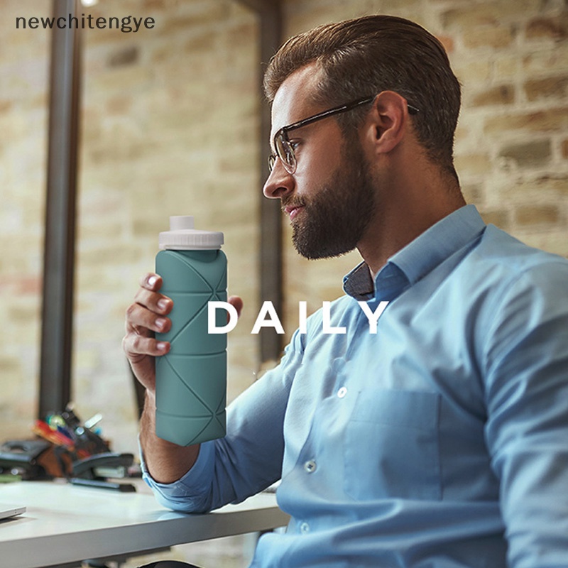 Bình Nước Thể Thao Bằng silicone Có Ống Hút Gấp Gọn Tiện Dụng