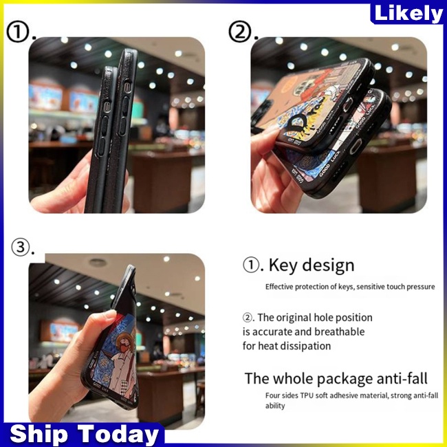 Ốp Điện Thoại Họa Tiết Tranh Sơn Dầu Graffiti Phong Cách Retro Cho Iphone 14 / 13 / 12 / 11