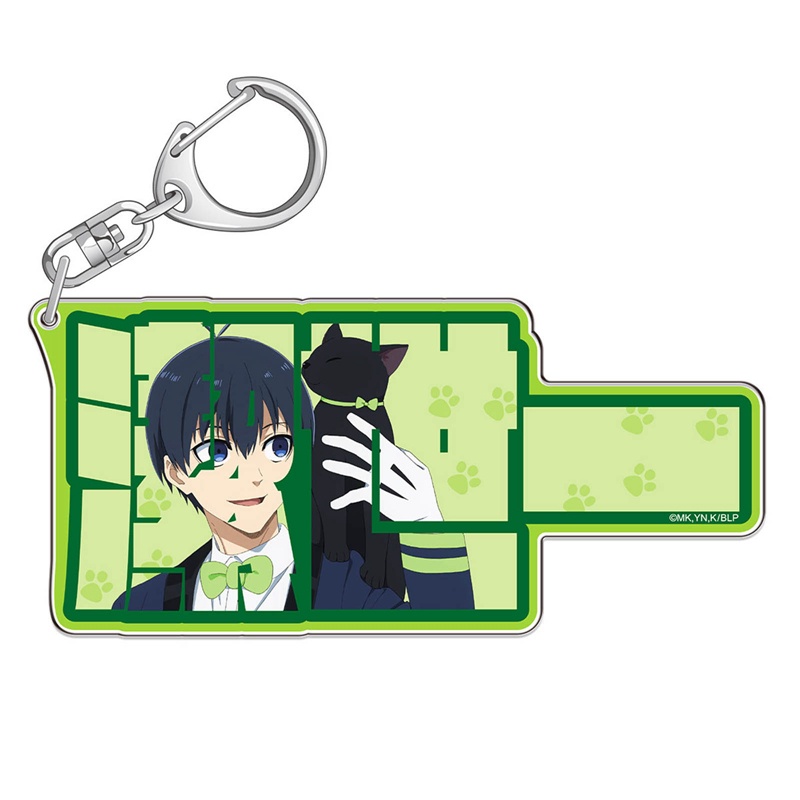 Ygt Móc Chìa Khóa Bằng Acrylic Và Kim Loại Họa Tiết Hoạt Hình Anime Màu Xanh Dương