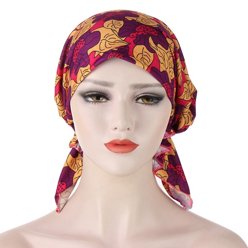 Ygt Mũ Turban Trùm Đầu Bằng Lụa Co Giãn Thời Trang Cho Nữ