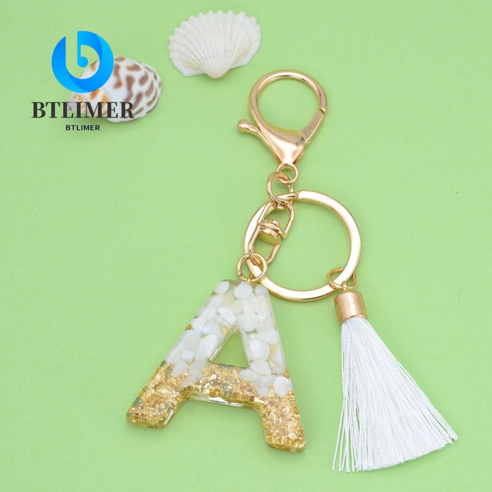 Btlimer Móc Khóa Trang Trí Túi Xách / Dây Tua Rua Bằng Nhựa Resin In Chữ