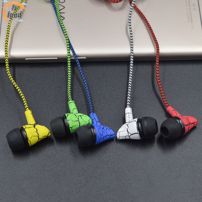 Tai Nghe Nhét Tai Jack 3.5mm Có Micro Thiết Kế Dây Bện Thời Trang