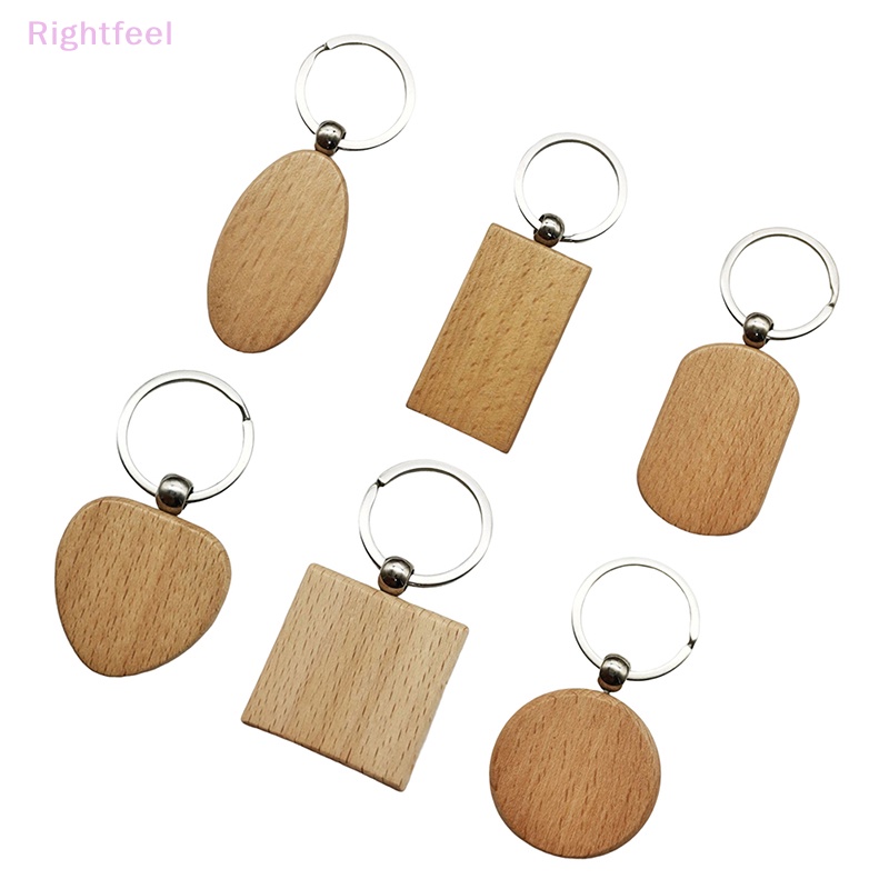 Rightfeel Móc Chìa Khóa Bằng Gỗ Khắc Chữ Sturdy Beech Hình Học Mới