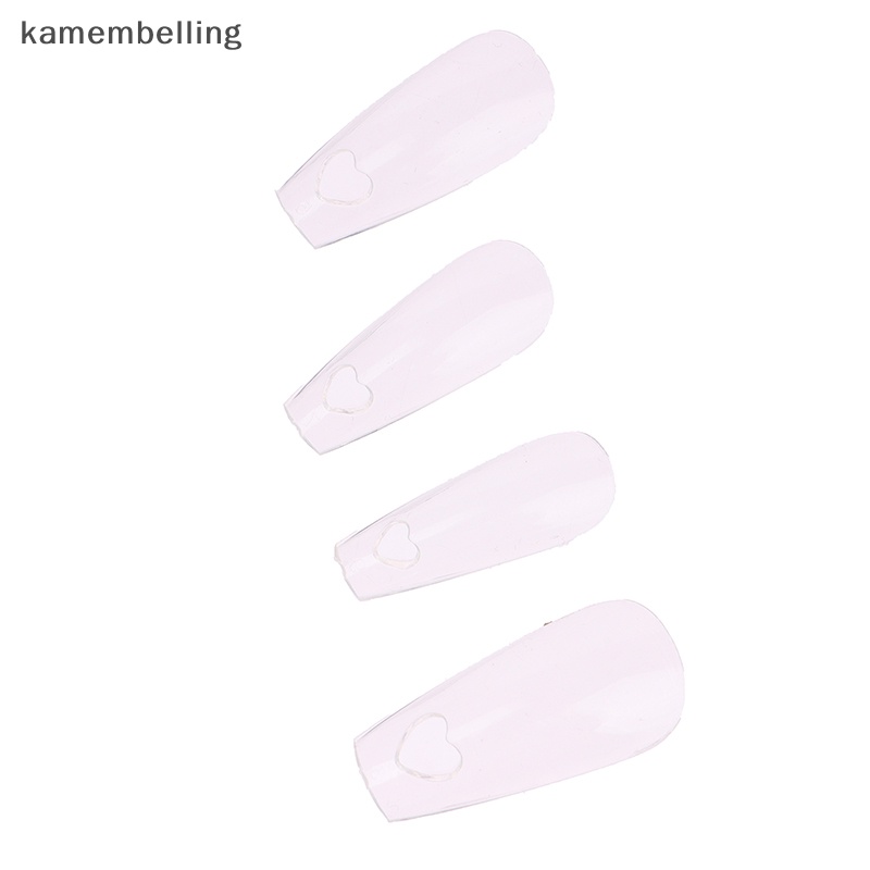 Bộ 120 Móng Tay Giả Họa Tiết Trái Tim Rỗng Bằng Acrylic Che Phủ Toàn Diện