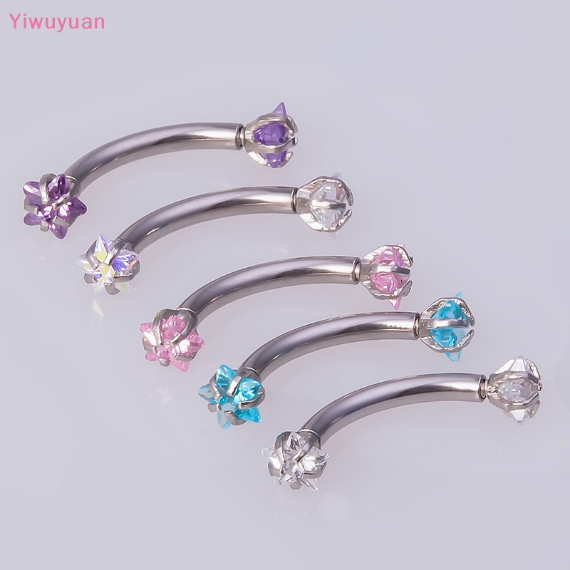 &lt; Yiwuyuan &gt; Khuyên Tai Dạng Hạt Xỏ Sụn Tai / Lông Mày Pha Lê Mới Cho Nữ