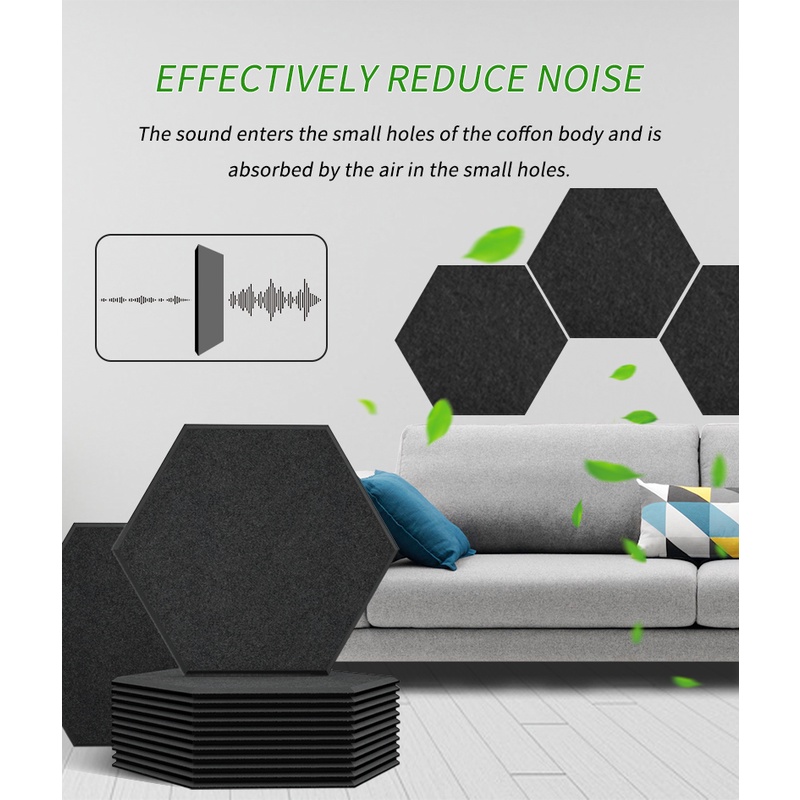 1 Miếng Dán Tường Cách Âm Hình Lục Giác Trang Trí Phòng Họp / Phòng Bé