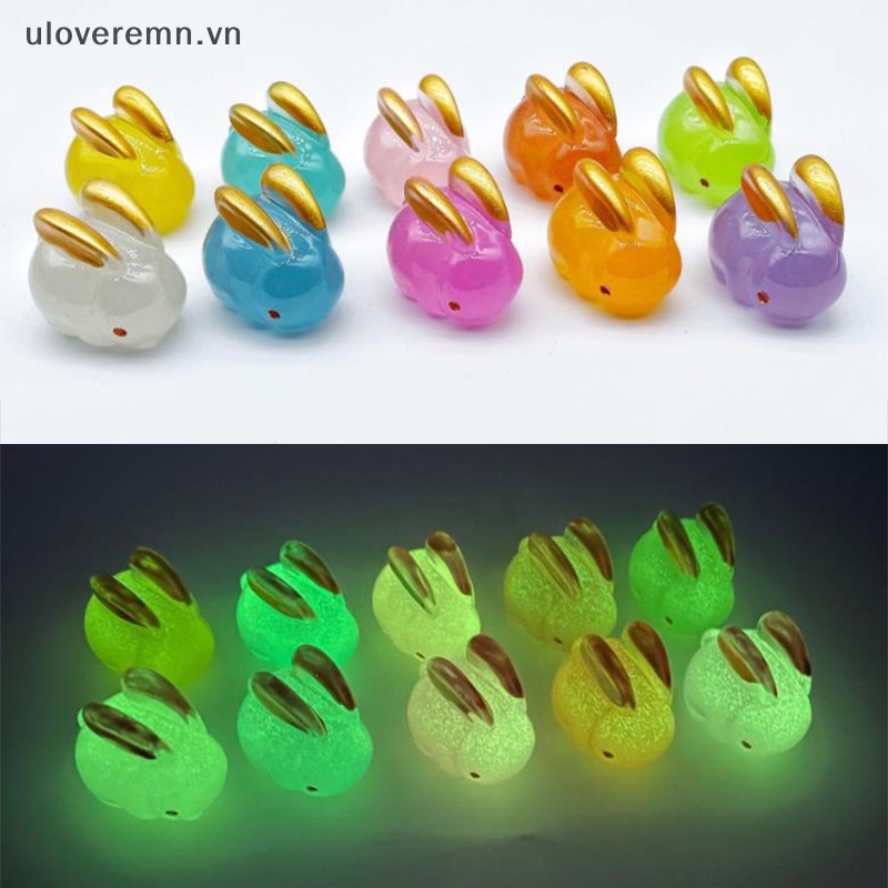 1 Mô Hình Thỏ Nhựa Phát Quang Trang Trí Vườn Nhà