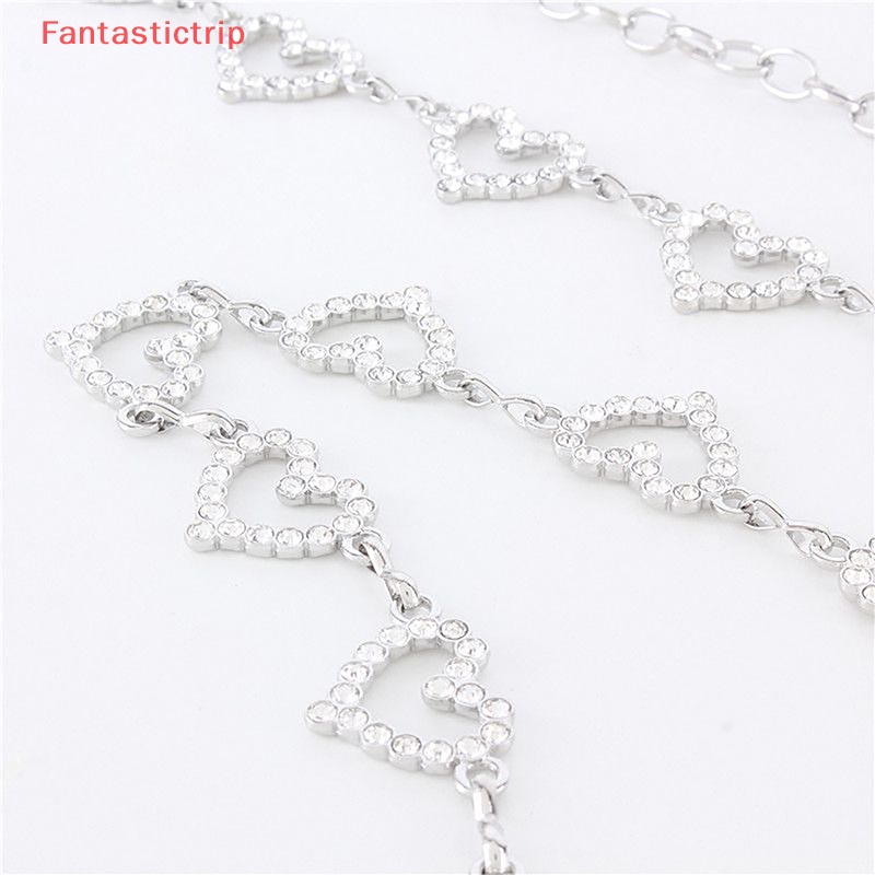 Thắt Lưng Chuỗi Xích Đính Đá Hình Trái Tim Đơn Giản Thời Trang Cho Nữ