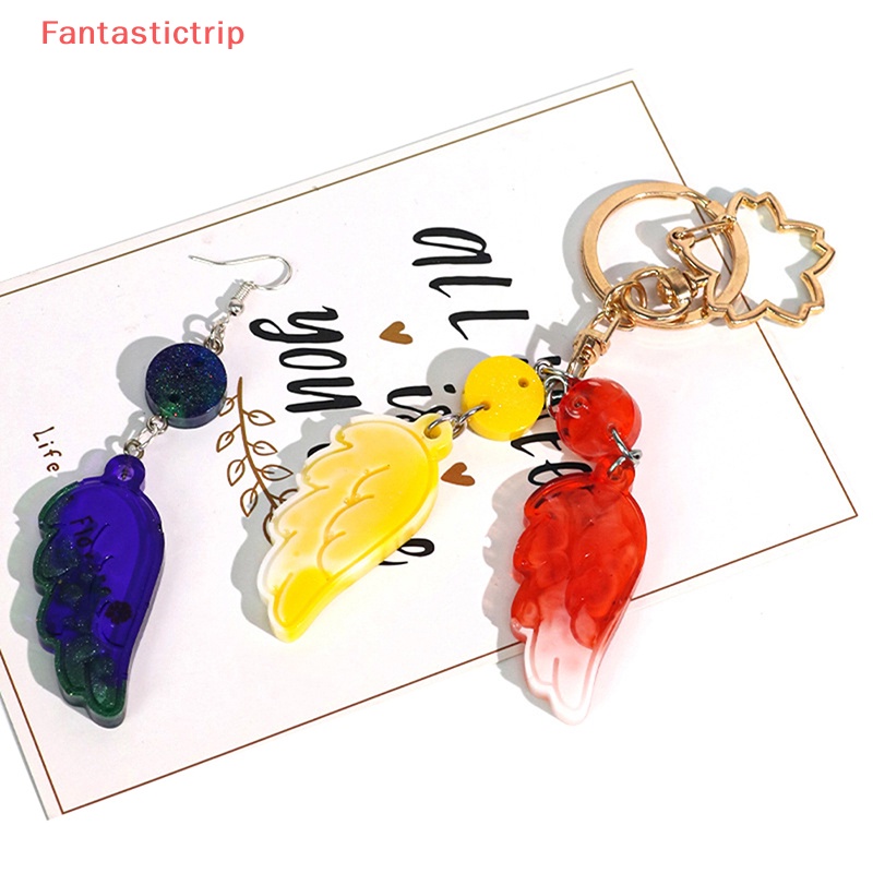 Khuôn Silicon Làm Mặt Dây Chuyền / Bông Tai DIY Hình Bướm / Lông Vũ Mới