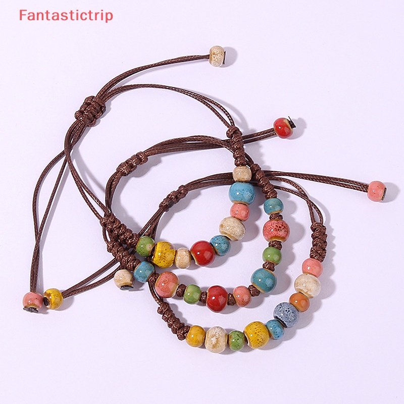 Vòng Đeo Tay Hạt Gốm Nhiều Màu Phong Cách Dân Tộc Thời Trang Dành Cho Nữ