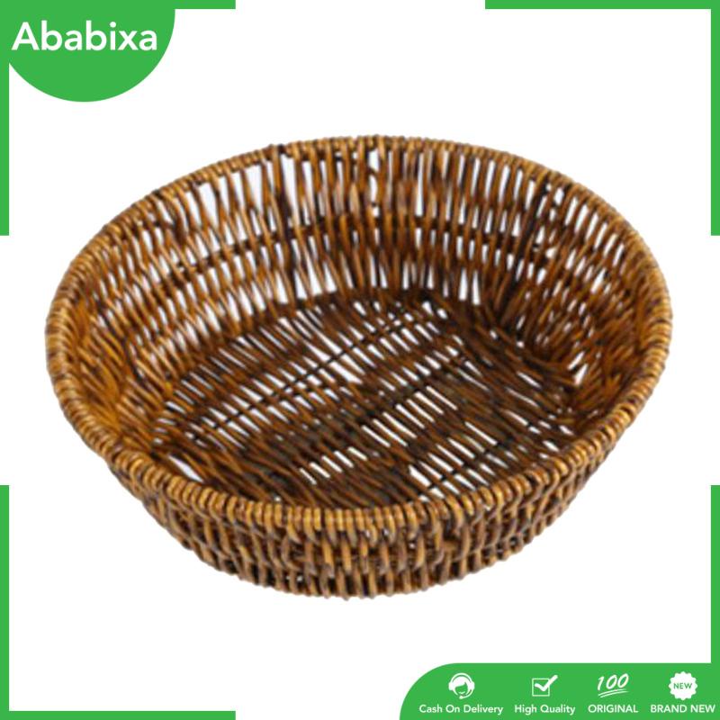 [Ababixa] Rổ Đựng Trái Cây / Rau Củ Bằng Nhựa PP Bện Mây Màu Nâu Để Bàn Phục Vụ Nhà Hàng