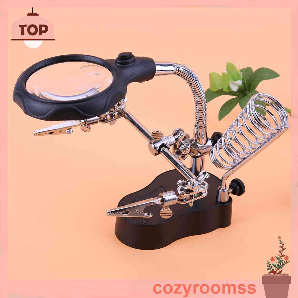 Kính Lúp Hàn Để Bàn Có Đèn LED Và Giá Đỡ Tiện Dụng