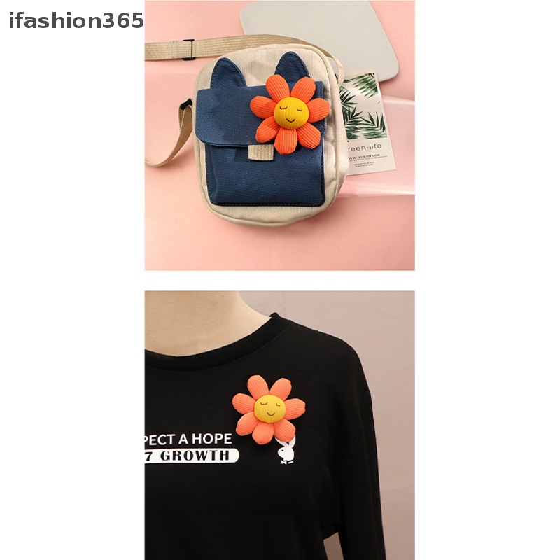 Ghim Cài Áo Hình Hoa Hướng Dương / Mặt Cười Bằng Cotton Thời Trang Cho Nữ ifashion365