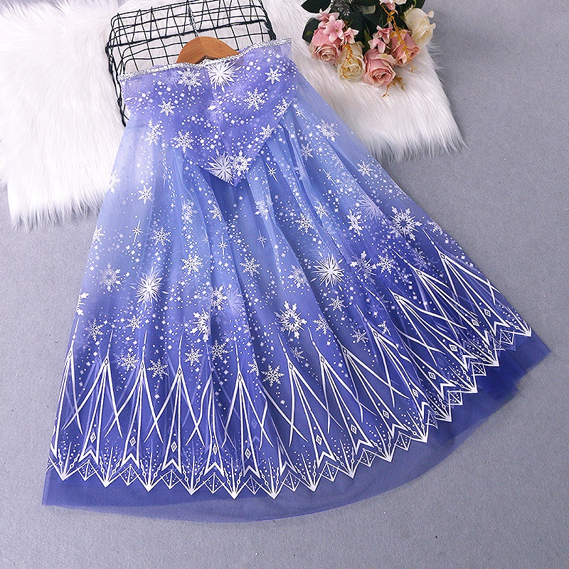 Áo Choàng Hóa Trang Công Chúa Elsa Phối Lưới Đính Kim Sa 9 Màu Tùy Chọn Cho Bé Gái Dịp Halloween / Giáng Sinh /