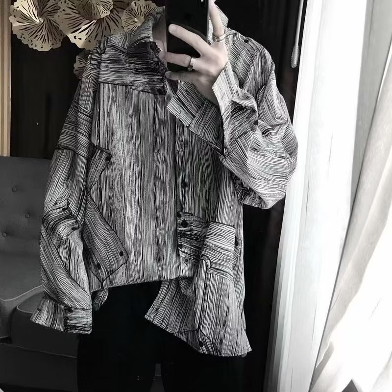 Áo Sơ Mi Nam Dài Tay Họa Tiết Hoa vintage Thời Trang