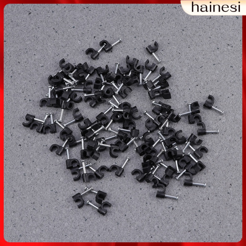 Set 100 Kẹp Cố Định Dây Cáp Đồng Trục Màu Trắng