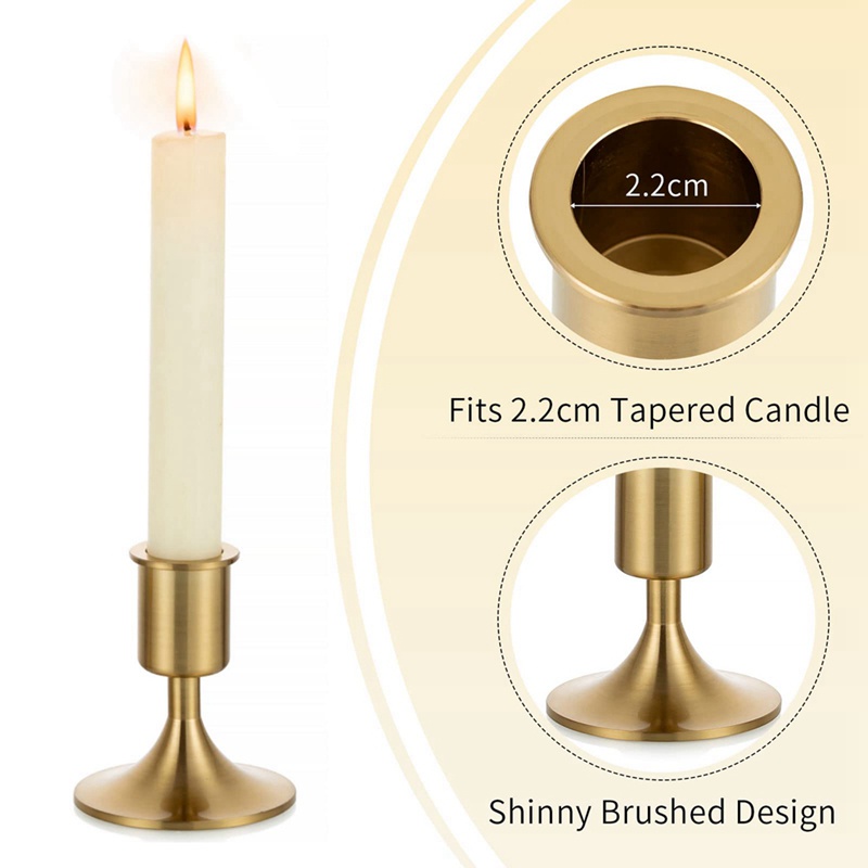 Giá Đỡ Đèn Cầy Bằng Kim Loại Màu Vàng Kim Phong Cách Cổ Điển Độc Đáo Trang Trí Nhà Cửa