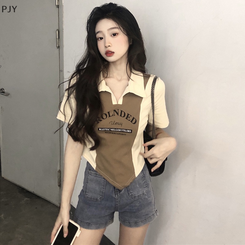 Áo Thun Crop Top Tay Ngắn Dáng Ôm Thời Trang Mùa Hè Xinh Xắn Cho Nữ