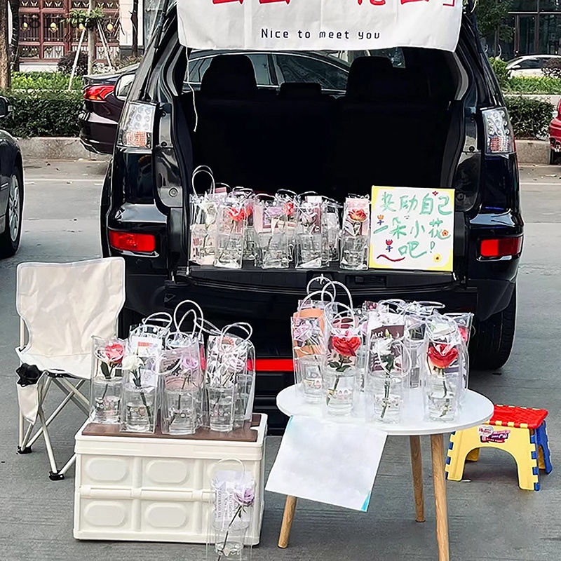 Rt Túi Tote Bằng PVC Trong Suốt Dùng Đựng Hoa DIY