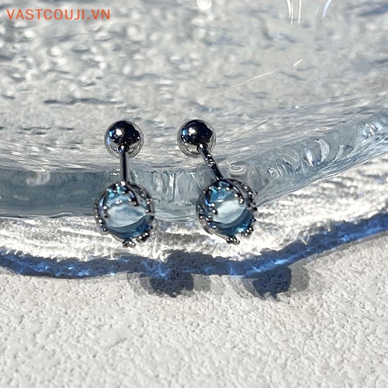 1 Đôi Khuyên Tai Nữ Đính Đá Nhiều Màu Thời Trang
