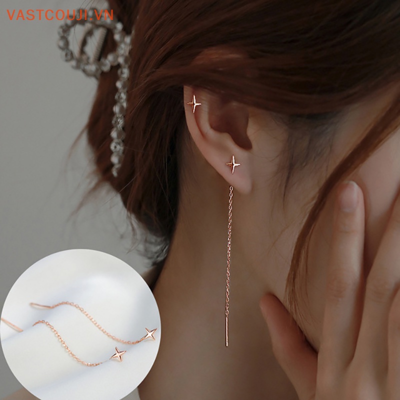 Bông Tai Chuỗi Dài Hình Ngôi Sao Thời Trang Cho Nữ