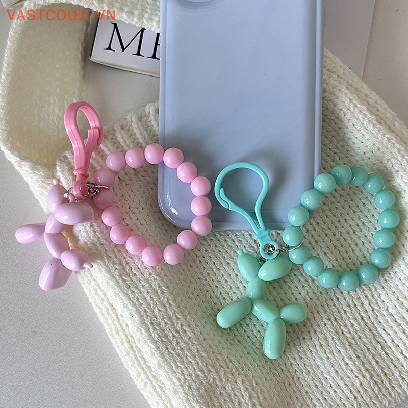 1 Móc Khóa Hình Chú Chó Và Bong Bóng Ngọc Trai Dễ Thương