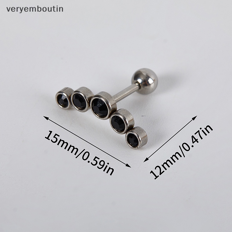 Khuyên Đeo Vành Tai Bằng Thép Không Gỉ Đính Đá Pha Lê Thời Trang Cho Nữ