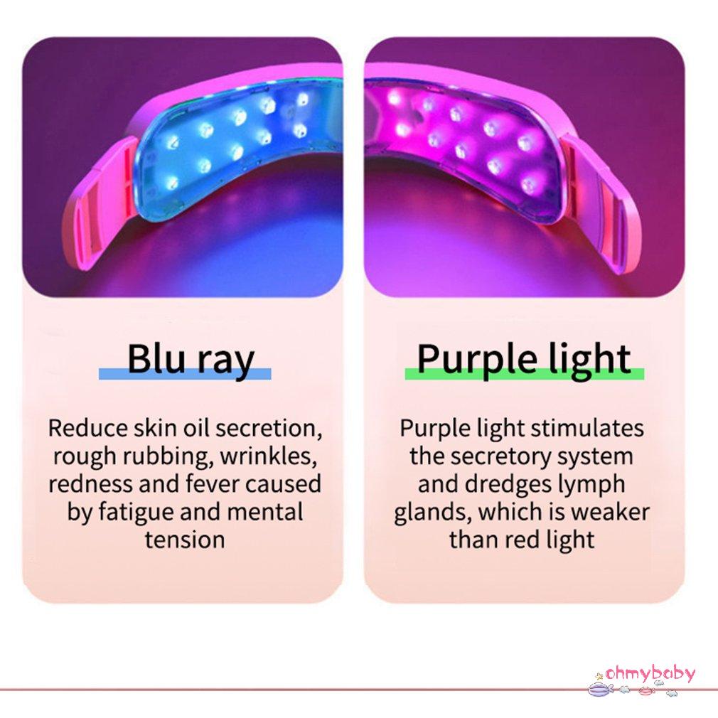 [OMB] Máy Nâng Cơ Mặt Led Liệu Pháp Photon Rung Mát Xa Giảm Béo Hình Chữ V Đôi Cằm Má Thiết Bị [Z/14]