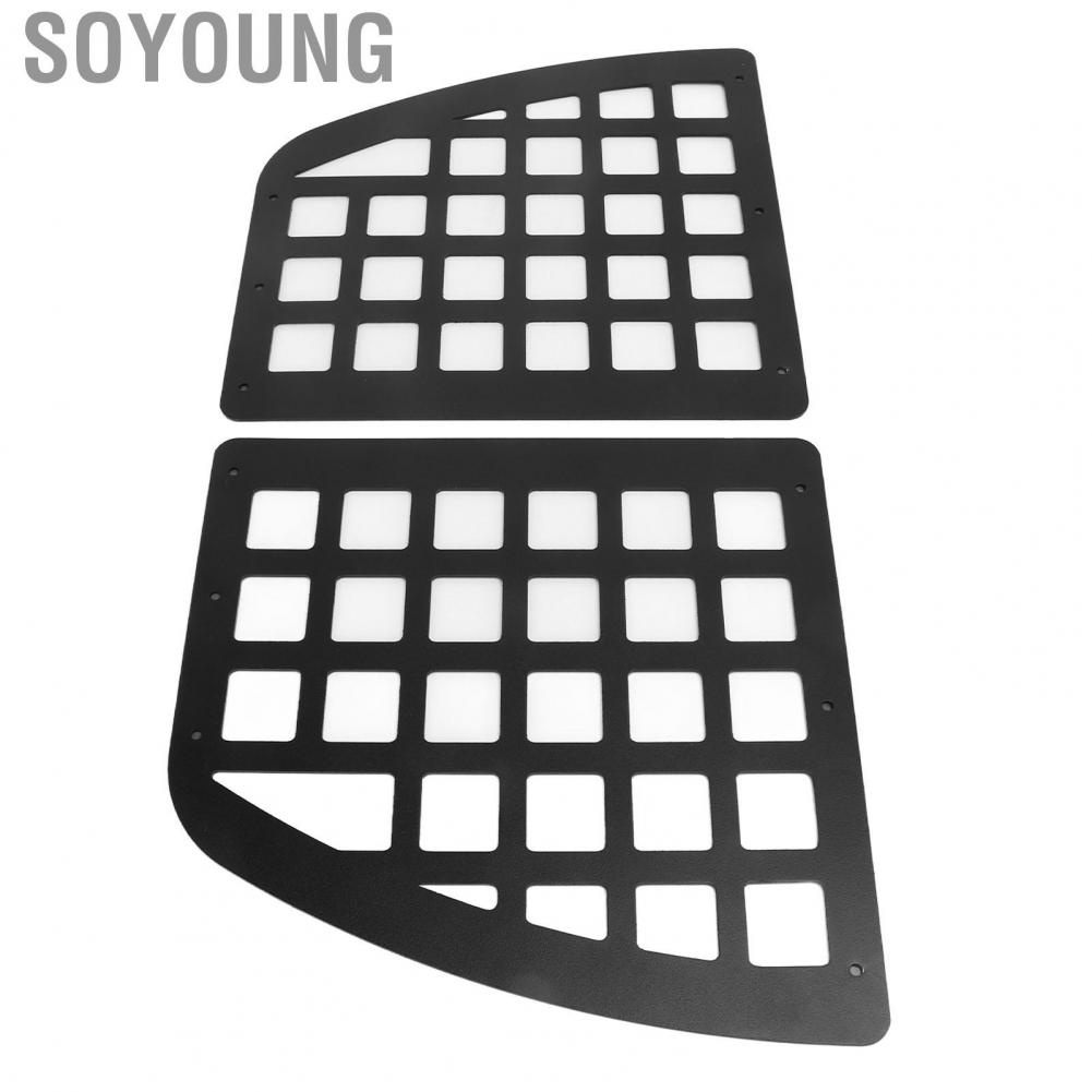 Soyoung Rear Door Storage Panel Rack Rust Proof Aluminium Alloy Car Black for Vehicle