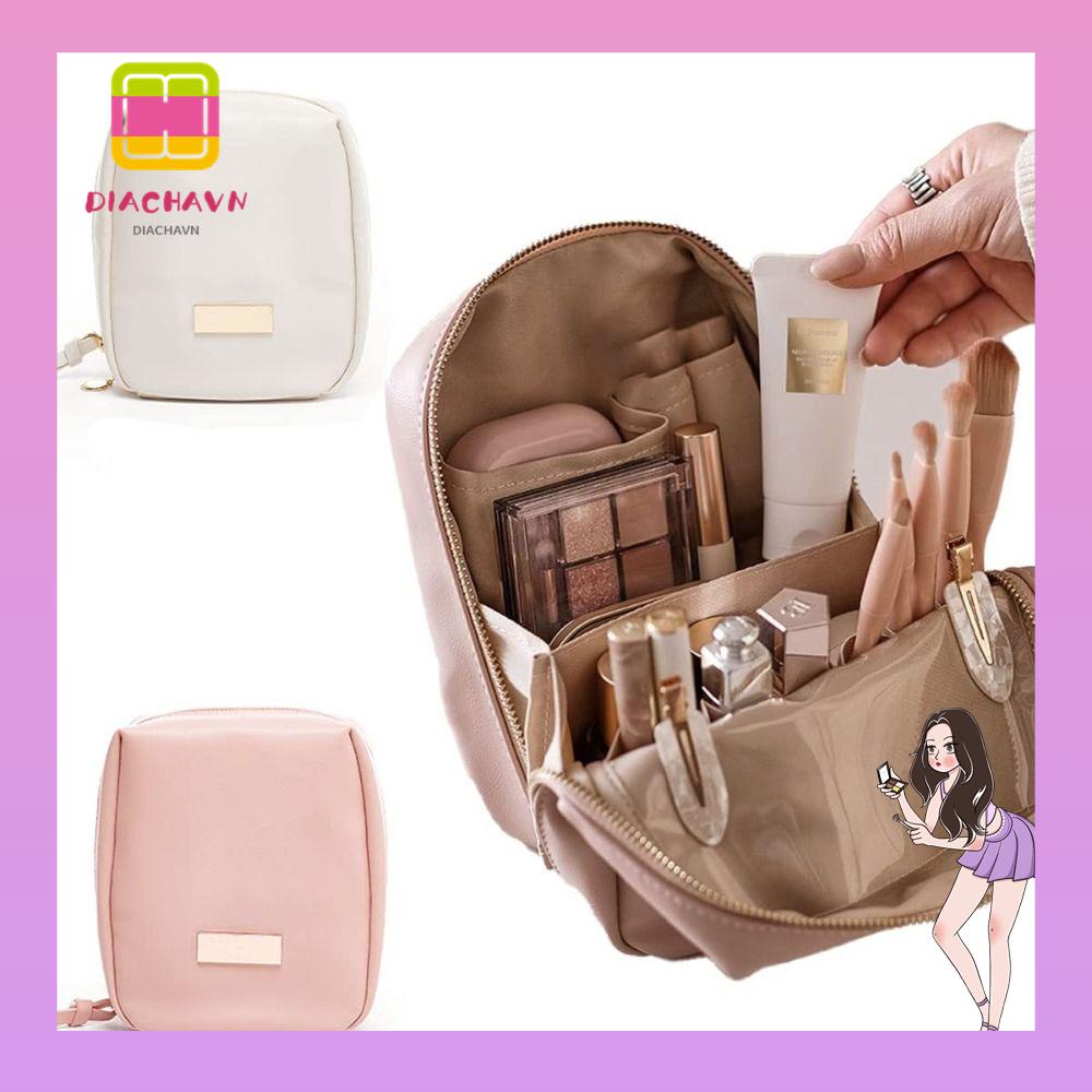 Túi Đựng Mỹ Phẩm Bằng Da PU Hai Ngăn Tiện Dụng