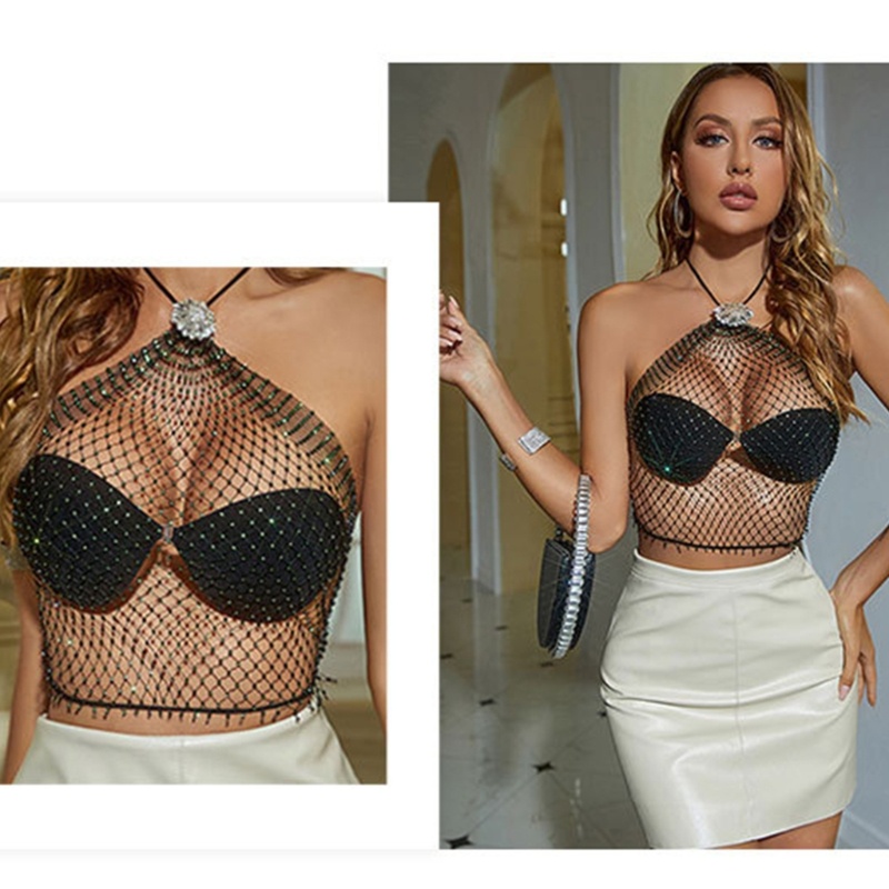 Áo Croptop Hai Dây Màu Lấp Lánh Phong Cách Quyến Rũ