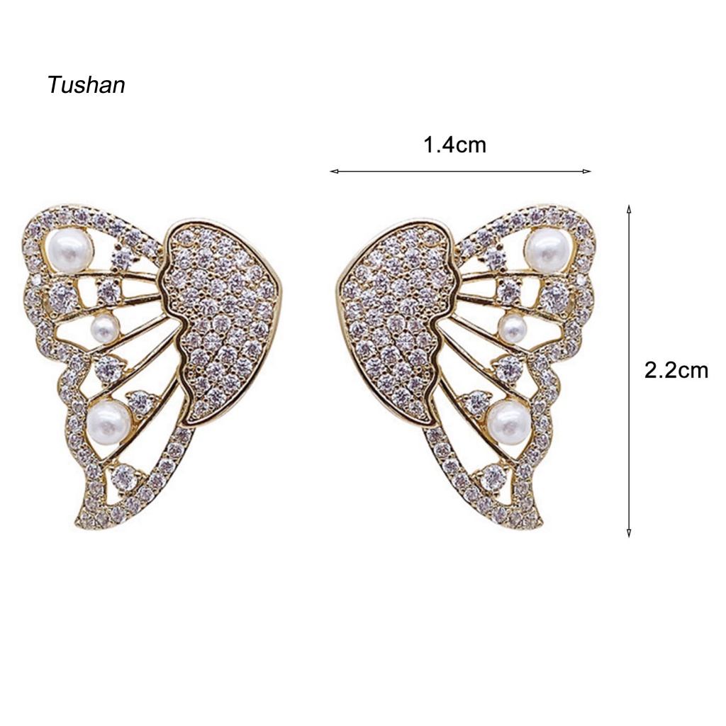 1 Đôi Bông Tai Hình Bướm Đính Đá Thời Trang Dành Cho Nữ