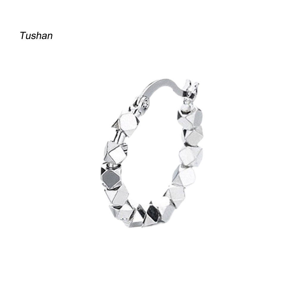 1 Đôi Bông Tai Xỏ Hạt Cườm Hình Vuông Phong Cách Hàn Quốc Dành Cho Nữ