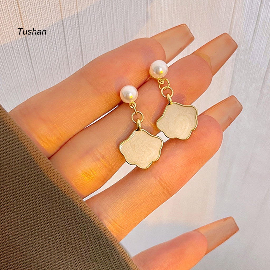 1 Đôi Bông Tai Hình Đám Mây Đính Ngọc Trai Giả Dễ Thương