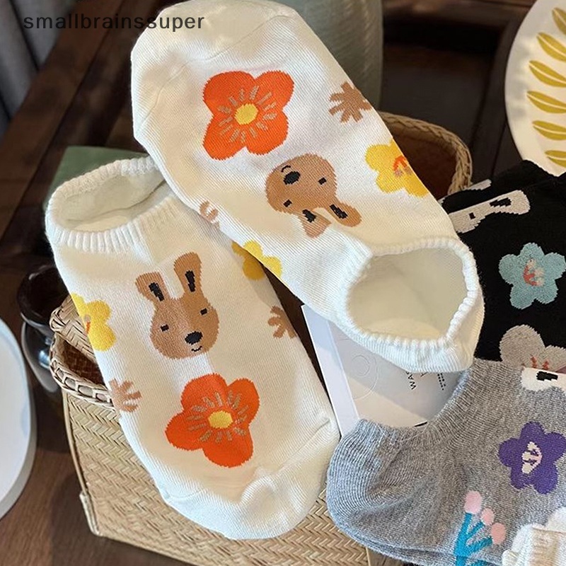 Vớ Thuyền Cổ Thấp Chống Trượt In Họa Tiết Thỏ Dễ Thương Cho Nữ