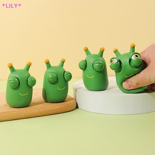 Lily cỏ sâu nhúm Đồ chơi Squishy Đồ chơi màu xanh lá cây mắt popping sâu bóp đồ chơi căng thẳng thuốc giảm căng thẳng chống căng thẳng thần tài giáng sinh trẻ em bên Quà Tặng uuuu