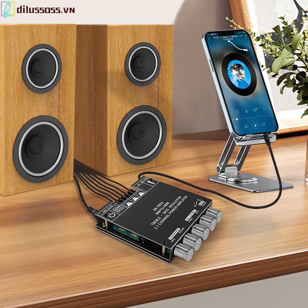 Bảng Mạch Khuếch Đại Âm Thanh HIFI 2x50W + 100W Bluetooth 5.0 Và Phụ Kiện