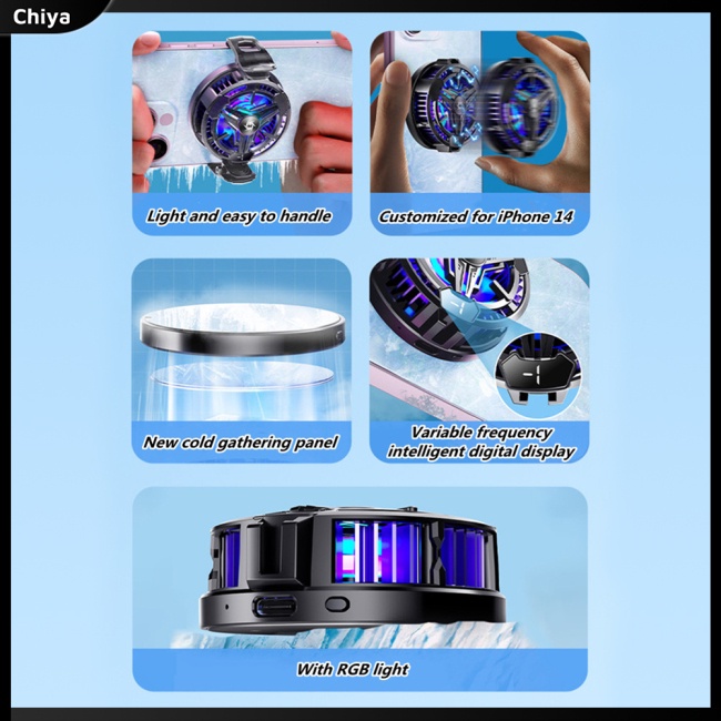 Quạt Tản Nhiệt Bán Dẫn Từ Tính Rgb Hỗ Trợ Chơi Game Pubg Cho Iphone 14 Pro Max