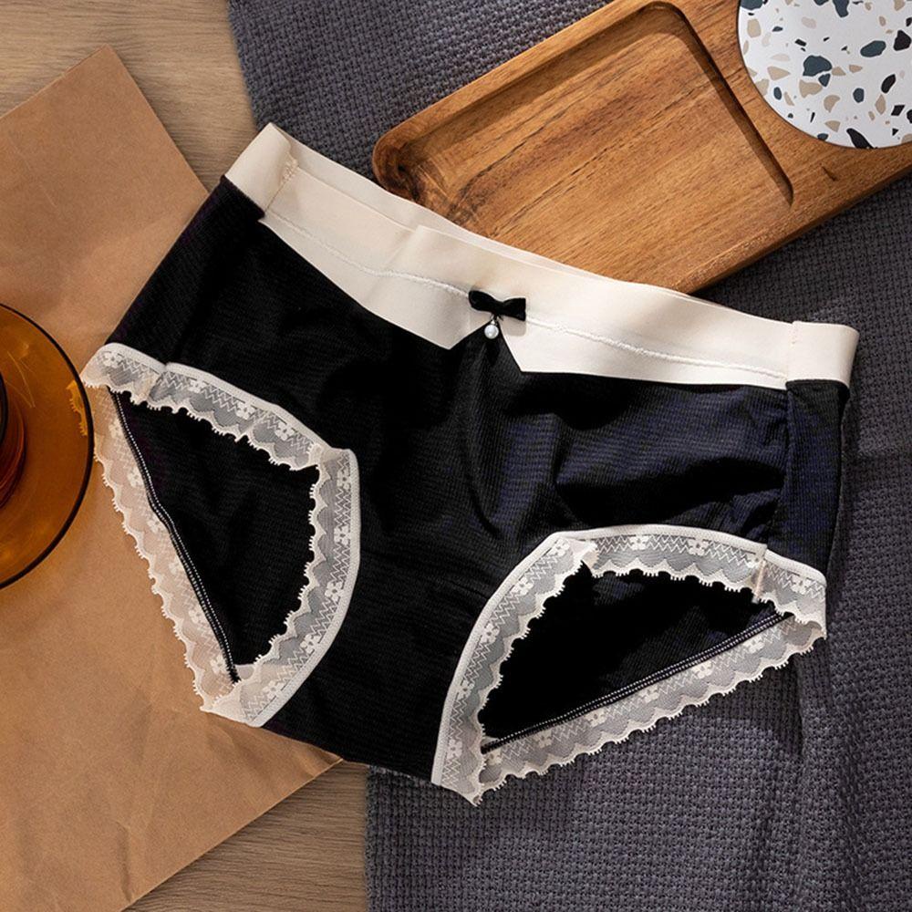 Quần Lót Lụa Lưng Vừa Đính Nơ Phong Cách Lolita Cho Nữ