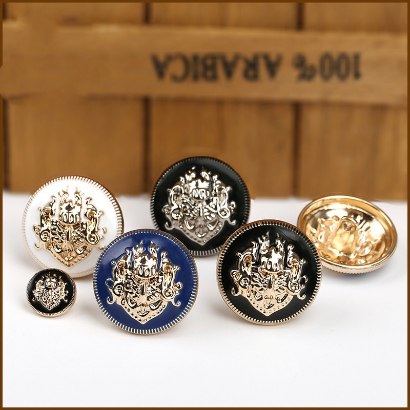 10 nút kim loại cổ điển tròn English Phong cách phù hợp với áo sơ mi Cuff Nút may thủ công