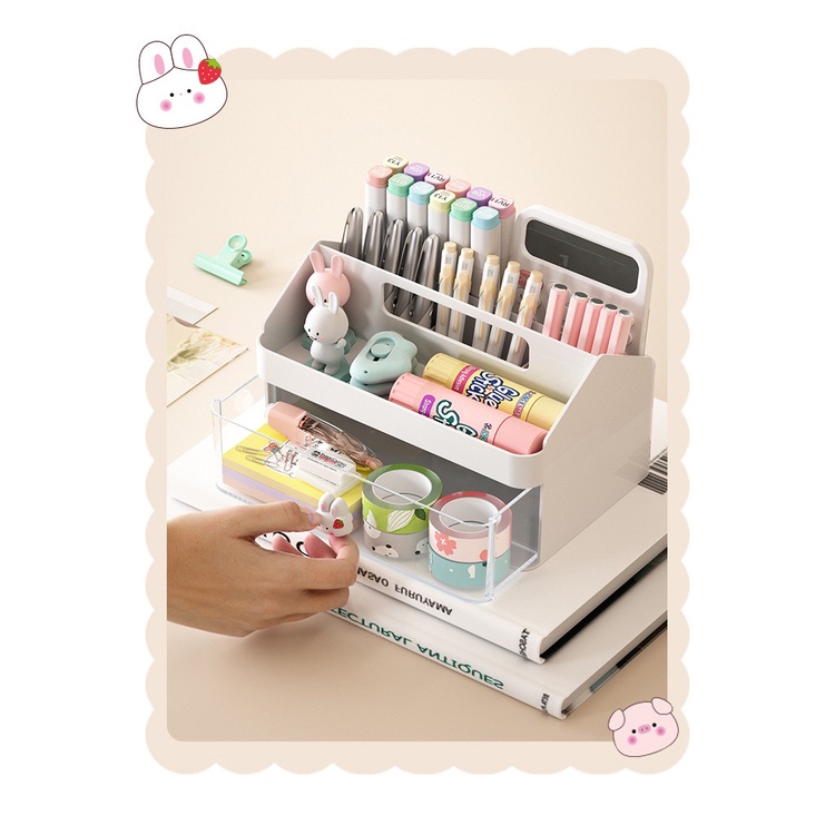 Aladdin Hộp Đựng Bút Để Bàn Chia Ngăn Tiện Dụng