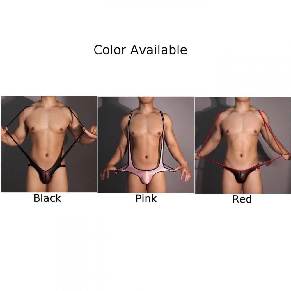 Sleek Và Sành Điệu Leotard Nam Thiết Kế Hở Lưng Gợi Cảm Và Chất Liệu Sheer Lấp Lánh