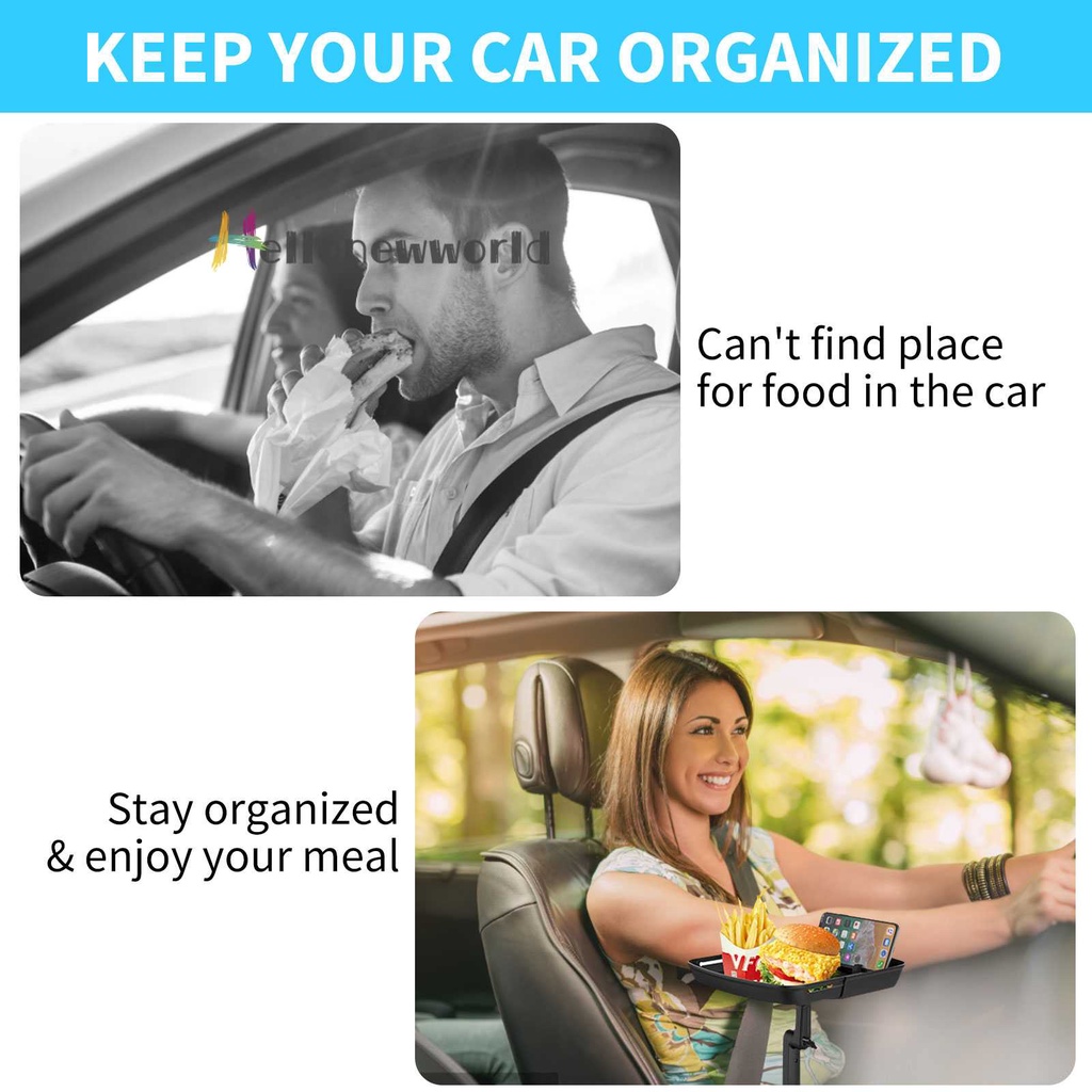 Khay Đựng Thức Ăn Hình Vuông Có Thể Xoay Tiện Dụng Cho Xe Hơi