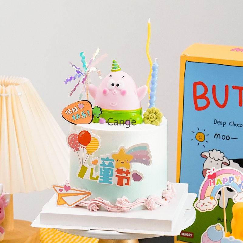 Mô Hình Nhân Vật Hoạt Hình SpongeBob Pie Dễ Thương Trang Trí Bánh Kem Tráng Miệng Cho Bé